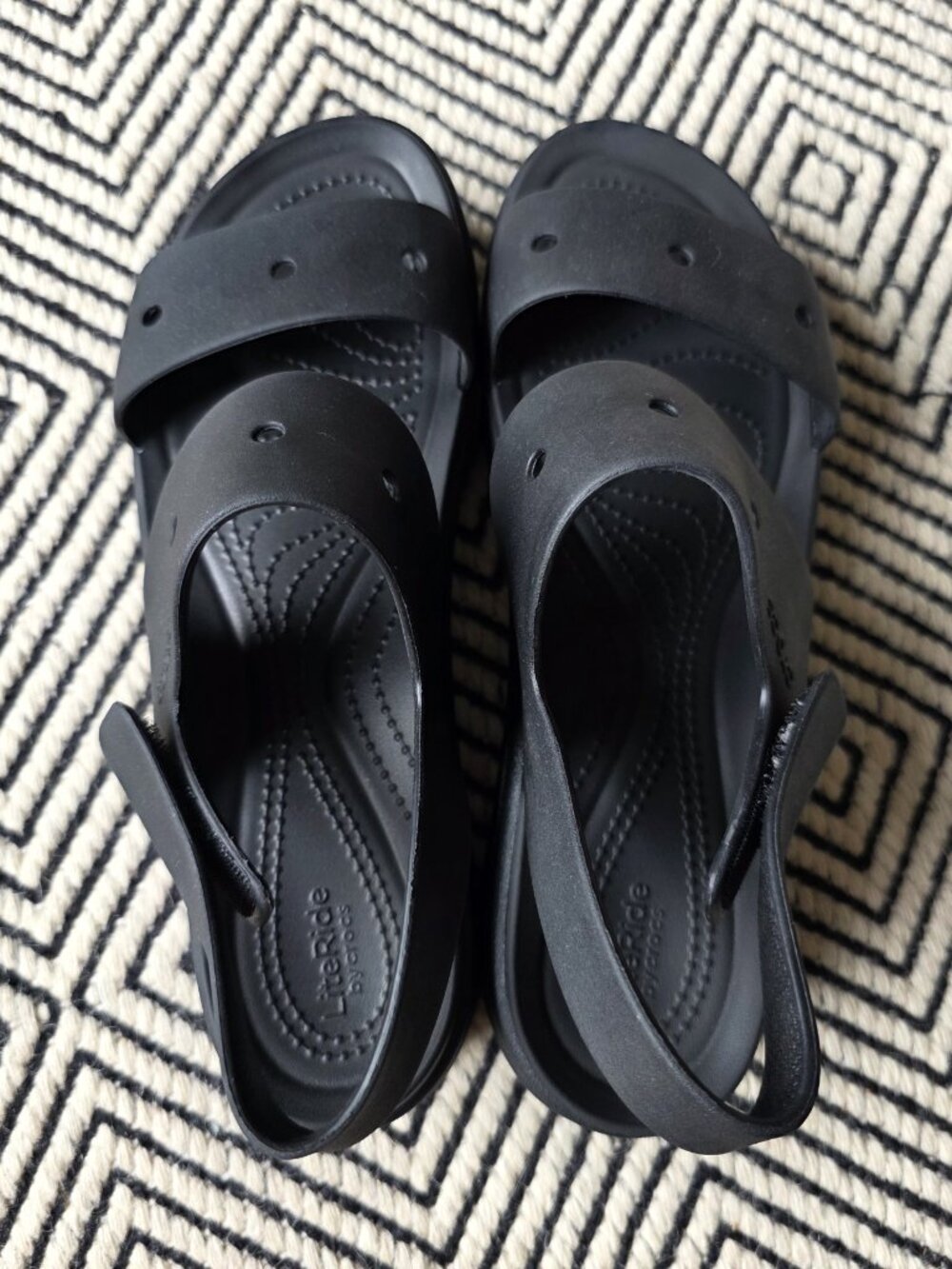 CROCS Black Platform Slingback Sandals - Picture 5 of 8